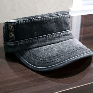 Faded Black Army Cap Hat